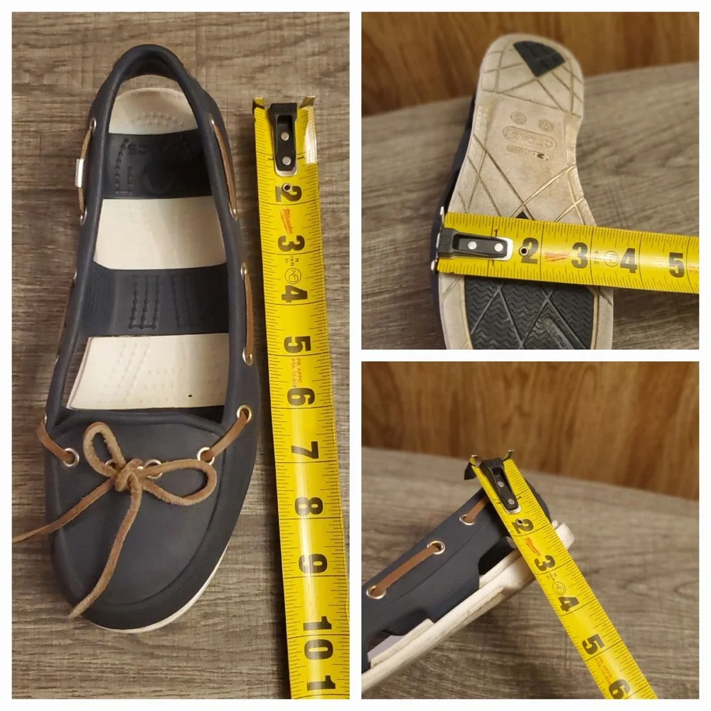 Crocs Beach Line Slip‎ On Boat Shoes Women's Size 6 Navy